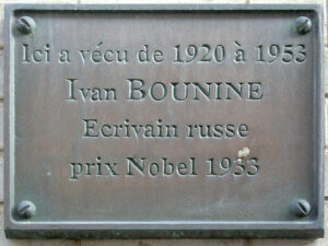 Targa commemorativa per Ivan Bunin a Parigi